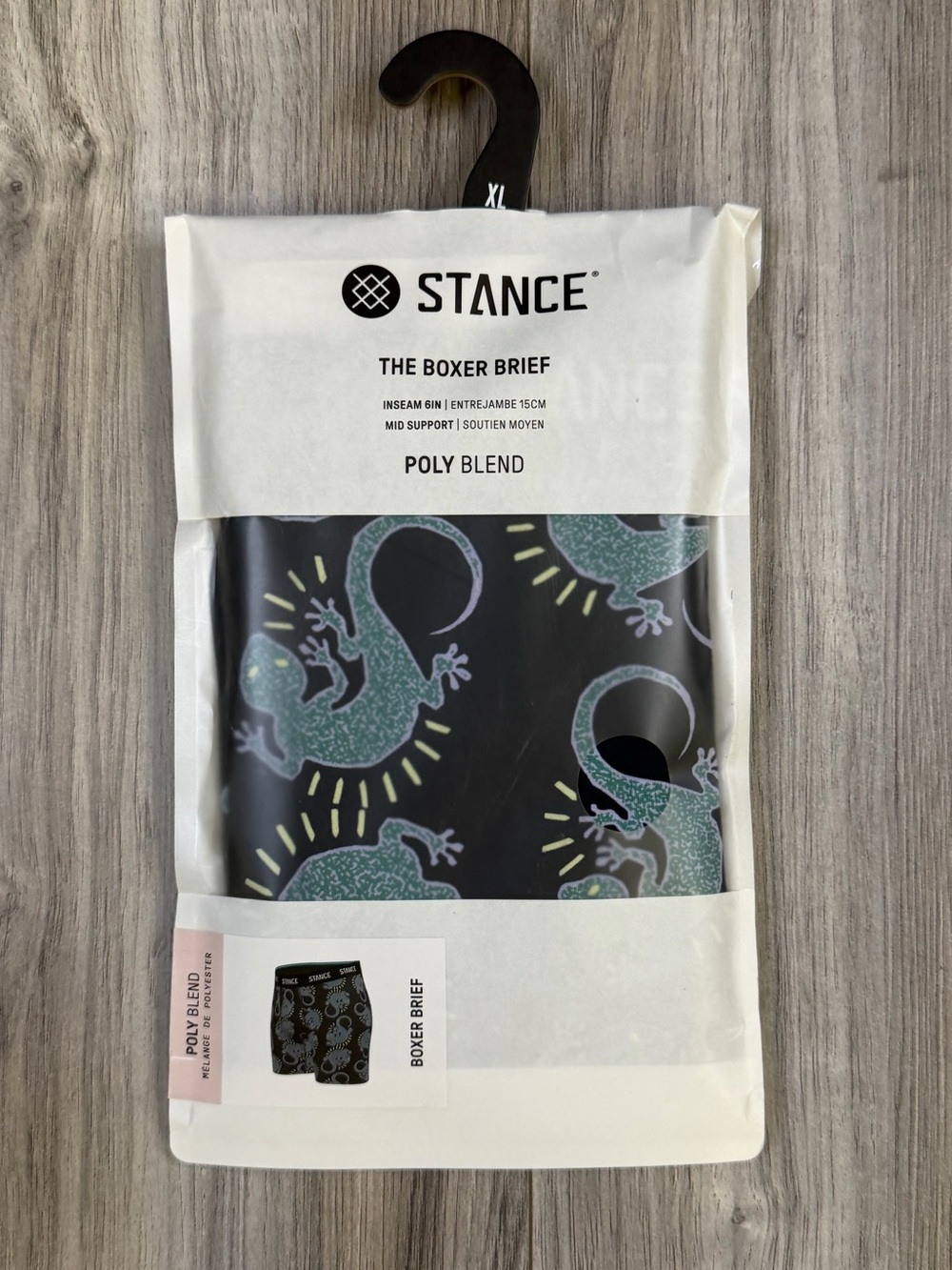 Stance The Boxer Brief 6" Gecko Lizard Print Poly Blend Mens XL Waist 36-38 NEW